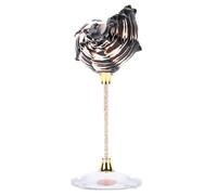 Pssopp Wine Glasses Unique Elegant Polished Cocktail Cold Drink Cup for Table Decoration Seashell Goblet, Exquisite Seashell Cups (Black)