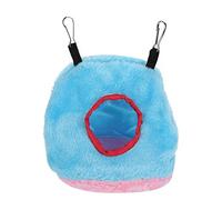 Pssopp Winter Warm Bird Nest House,Parrot Nest Windproof Warm Plush Hammock Hanging Swing Bed Cave for Pet BirdParakeet Cockatiels Cockatoo Lovebird(Blue S)