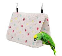 Pssopp Winter Warm Plush Bird Nest Hammock Hamster Hanging Bed Cave Cage for Parrot Budgie Parakeet Cockatiel Conure Sugar Glider(M)