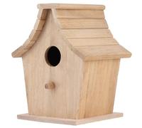 Pssopp Wood Birdhouse, Hanging Breeding Box with Stand for Small Birds, Durable Wooden Bird Hut for Swallow, Finch, Outdoor Garden Decoration 6.7 X 5.5 X 4.7 in