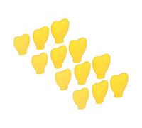 Pssopp Yellow Heart Shape Silicone Cosmetic Brush Covers, 12 Pcs, Flexible and Stretchable, Made of Food Grade Silicone, Easy to Carry for Travel or Home Use, Ideal for Makeup Lovers on