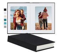 Pssoss Photo Album 5x7 with Writing Space Linen Cover 5x7 Photo Album Book Holds 20 Photos Ideal for Wedding Theme-Album and Baby Photo Albums (Black,20 Pockets)