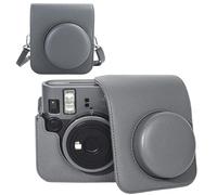 pssped Protective Camera Case Compatible with Fuji Instax Mini 41 Instant Camera, Custom Fit PU Leather Bag with Photos Pocket and Adjustable Shoulder Strap, Compact Carrying Storage (Grey)