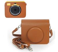 pssped Protective Camera Case Compatible with Latest Version Kodak Mini Shot 3 Retro C300R 2-in-1 Instant Camera, Custom Fit PU Leather Bag with Adjustable Strap, Compact Carrying Storage (Brown)