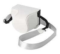 pssped Protective Camera Case Compatible with Sony Alpha ZV-E10 II ZVE10 II Camera, Custom Fit PU Leather Bag with Adjustable Shoulder Strap, Compact Carrying Storage (White)