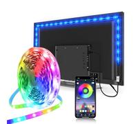 PSTAR LED Lights for TV, 5M LED TV Backlights TV Lights That Sync with TV, USB Powered RGB TV Led Light Strip, Music Sync Bluetooth APP Control for 50-65 inch TV/Monitor Behind Lighting