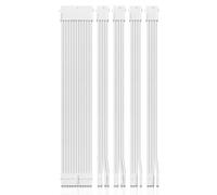 PSU Cable Extension Kit 30CM Length with Cable Combs 1x24Pin/2x8Pin(4+4) EPS/2x8Pin(6P+2P) PCI-E/PC Sleeved Cable for ATX Power Supply (White)