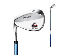 PSUFURV Left Handed Junior Golf Sand Wedge for High Spin with CNC Milled Face - Lightweight Golf Club Wedge 56 Degree (Blue,Age 9-12)
