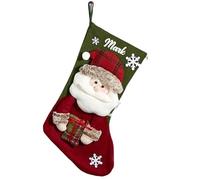 PSUNEY Personalised Christmas Stocking Custom Embroidered Name Large Xmas Stockings for Tree Decoration Customised Sock Gift Bag for Family Holiday Party Fireplace Pendant Snowman Santa Deer 3D Plush