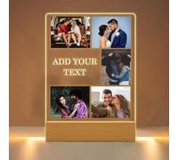 PSUNEY Personalised Gifts for Girlfriend Boyfriend Acrylic Plaque Personalised Night Lights Picture Frame Customised Couples Gifts with Photos Christmas Anniversary Birtheday Gifts for Him Her