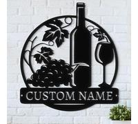 PSUNEY Personalised Kitchen Metal Sign, Metal Wall Decor with Name, Rustic Metal Kitchen Decor Sign, Kitchen Metal Word Wall Art, Country Farmhouse Decorations for Home, Kitchen, Dining Room