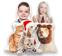 PSUNEY Personalised Pet Pillow with Photo Custom Cushions Dog Cat Picture Pet Pillow Face Body Shaped Double Side 3D Printing Customised Gifts for Birthday Christmas