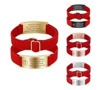 PSUNEY Personalized Medical ID Bracelet with Text, Customized Medical Alert Bracelets with Adjustable Strap Bracelet for Men Women for Autism Allergies Diabetes Epilepsy