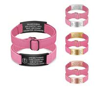 PSUNEY Personalized Medical ID Bracelet with Text, Customized Medical Alert Bracelets with Adjustable Strap Bracelet for Men Women for Autism Allergies Diabetes Epilepsy