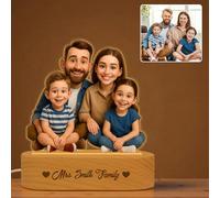 PSUNEY Personalized Photo Cartoon Portrait Desk Decor, Custom Acrylic Plaque with Night Light, Unique Birthday Gift for Xmas Anniversary Birthday Family Couple Friend Girlfriend Boyfriend