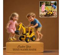 PSUNEY Personalized Photo Cartoon Portrait Desk Decor, Custom Acrylic Plaque with Night Light, Unique Birthday Gift for Xmas Anniversary Birthday Family Couple Friend Girlfriend Boyfriend