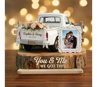 PSUNEY You & Me We Got This, Personalized Wooden Plaque, Custom Couples Name Ornaments, Personalized Family Ornaments Bedroom Desk Rustic Decor, Gift for Her Him Couple Birthday Anniversary