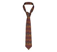 PSVOD Men's tie African Mud Cloth Tribal Men's classic silk business tie suit tie fashion wedding tie, Black, One Size, Black, One Size
