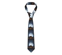 PSVOD Men'S Tie Halloween With Pumpkins Men'S Classic Slim Silk Tie Suit Tie Fashion Casual Business Wedding, Black, One Size, Black, One Size