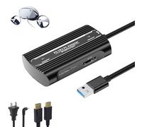 PSVR2 PC Adapter Accessories Kit.Includes DP1.4Cable and Expandable Power Adapter. Expand Your PSVR2 Game Library to Achieve Stable Links,Reduce Game Latency,Keep Your equipment Running smoothly.Black