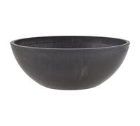 PSW Pot Collection M20DCB 8-inch Plastic/Stone/Wood Composite Low Bowl Planter - No Drainage Hole (Drillable), Shallow Indoor/Outer Pot for Succulents, Bonsai, Fairy Gardens, Herbs, Dark Charcoal