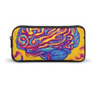 PSY Brain Pencil Case Pen Box Stationery Bag Makeup Organizer Multifunctional Pouch Holder