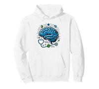 Psych Nurse Brain Heart Caring Psychiatric Nursing Pullover Hoodie