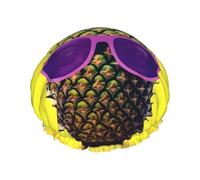 Psych Pineapple Quote Print Shower Cap For Women Lightweight Reusable Softdouble Waterproof Layers Leakproof.