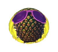 Psych pineapple quote Print Shower Cap, Shower Cap for Women Reusable, Waterproof Bath Cap,Quick Drying Bath Hair Cap