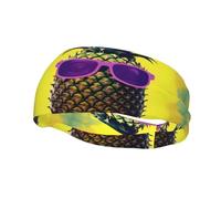 Psych Pineapple Quote Print Sports Sweatband Stretchy Breathable And Moisture Wicking Headband For Running