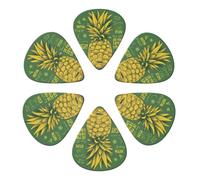 Psych pineapple quote Printed Guitar Picks 6-Pack with Holder - 0.71mm Funny Guitar Picks for Acoustic Guitar, Electric Guitar, Bass Guitar