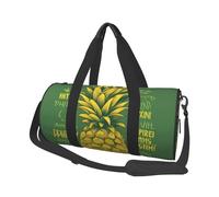 Psych Pineapple Quote Printed Sports Gym Bag with Wet Pocket & Shoes Compartment, Travel Duffel Bag for Men Women