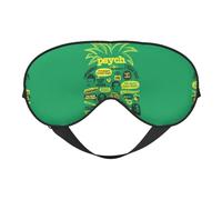 Psych Pineapple Quote Printing Rest Sleep Eye Mask, Soft Eye Mask for Home & Camping, Blocks Light, Comfortable for Most Users