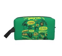 Psych Pineapple Quote Water-Resistant Travel Toiletry Organizer Bag, Large Capacity Portable Cosmetic Storage for Gym/Daily Essentials