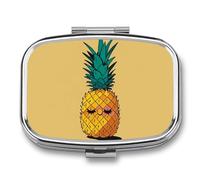 Psych Pineapple Quotes Pill Box Pill Case Cute Pill Organizer Pill Holder Medicine Pill Organizer Pill Container Daily Pill Organizer Small Pill Box Pill Case for Purse Pocket