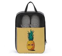 Psych Pineapple Quotes Shoe Bag Waterproof & Breathable Shoe Pouch for Travel, Portable Carry Case for Sports Sneakers, Gym, Vacation