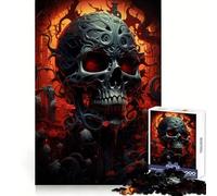 Psychadelic LiveDead Skull Jigsaw Puzzles for Adults 1000 Pieces Brain Challenge Toy Quiet Fun Precise Cut Wall Art Decor (38x52cm)