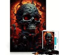 Psychadelic LiveDead Skull Jigsaw Puzzles for Adults 1000 Pieces Brain Challenge Toy Quiet Fun Precise Cut Wall Art Decor (38x52cm)