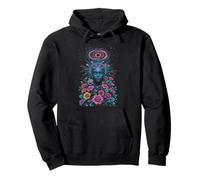 Psyche Galactic Goddess Bloom Cosmos Flower Pullover Hoodie