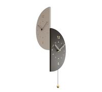 PSYCHE GOD Wall Clock 17.7 Inch Double Sided - Modern Battery Operated with Pendulum, Unique Angle Corner Mounted Decorative Clock for Bedroom Living Room Office