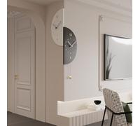 PSYCHE GOD Wall Clock 17.7 Inch Double Sided - Modern Battery Operated with Pendulum, Unique Angle Corner Mounted Decorative Clock for Bedroom Living Room Office