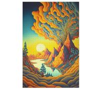 Psychedelic 1000 Piece Jigsaw Puzzle- Brain Teaser Game for Adults & Children - Educational Activities Wooden Jigsaws 1000 PCS