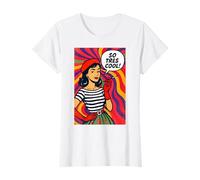 Psychedelic 50s Retro Pop Art Vintage Style Woman with Beret T-Shirt