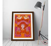 Psychedelic 60'S Vintage Moby Grape - Framed Wall Art Picture Print - A1 - Walnut Frame