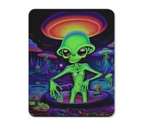 Psychedelic Aliens Novelty Mouse Pad Cute Non-Slip Keyboard Pads Laptop Mat Desk Protectors 11.8"x9.8"