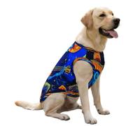 Psychedelic Aliens Playing Guitar In Moon Dog Clothes Ice Silk Sleeveless Pet Vest Breathable Shirts for Large Dogs Cat 2XL