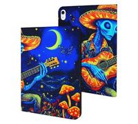 Psychedelic Aliens Playing Guitar In Moon Slim Tablet Cases Compatible with iPad Series Without Pencil Holder Protective Cover Compatible with ipad Air5/air4 (10.9in) /ipad Pro 2018(11in)