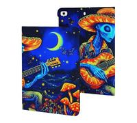 Psychedelic Aliens Playing Guitar In Moon Slim Tablet Cases Compatible with iPad Series Without Pencil Holder Protective Cover Compatible with ipad Mini 1/2/3/4/5 (7.9in)