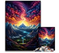 Psychedelic Alps JigsawPuzzle 1000 Pieces for Adults Puzzles for Adults Family Activity Brain Teaser Home Decor 1000 PCS(75x50cm)