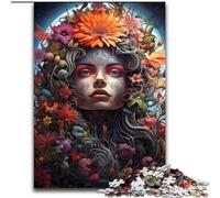 Psychedelic And Happy Woman 1000 Piece Jigsaw Puzzles for Teenagers, Stress Reliever Difficult Challenge for Home Decoration for 14+ (26x38cm)
